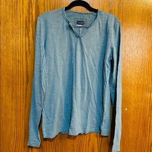 Men's Long Sleeve Notch V-Neck Tee Shirt